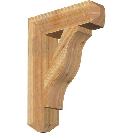 Ekena Millwork Funston Craftsman Rough Sawn Bracket, Western Red Cedar, 6"W x 24"D x 32"H BKT06X24X32FST04RWR